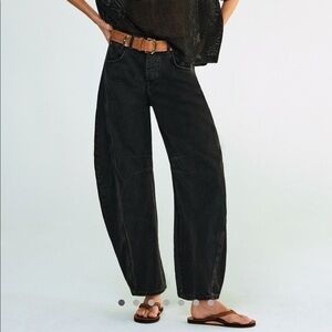 We The Free Good Luck Mid-Rise Barrel Jeans